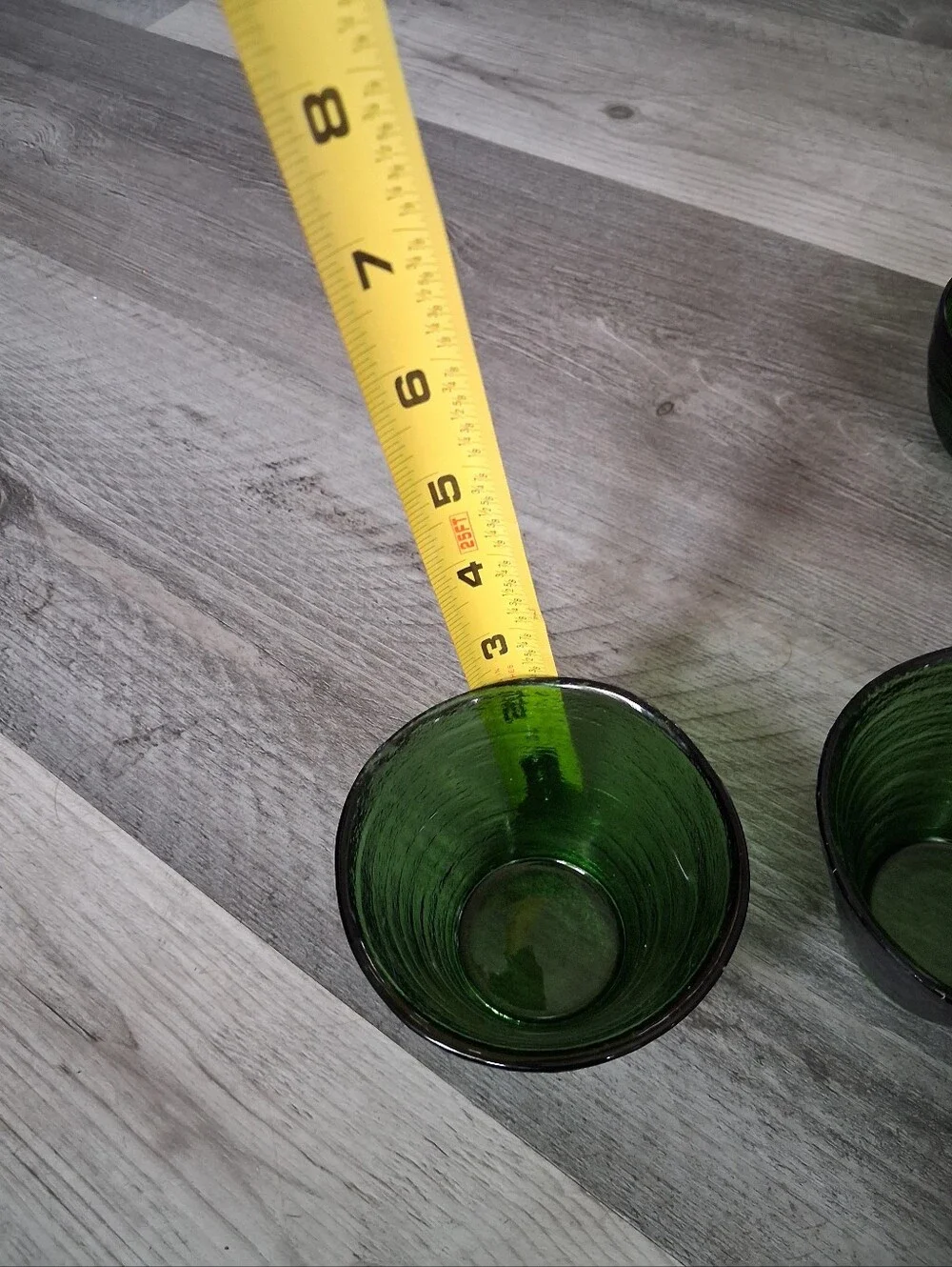 Vintage Green Glass Tumbler Set - 4-Piece